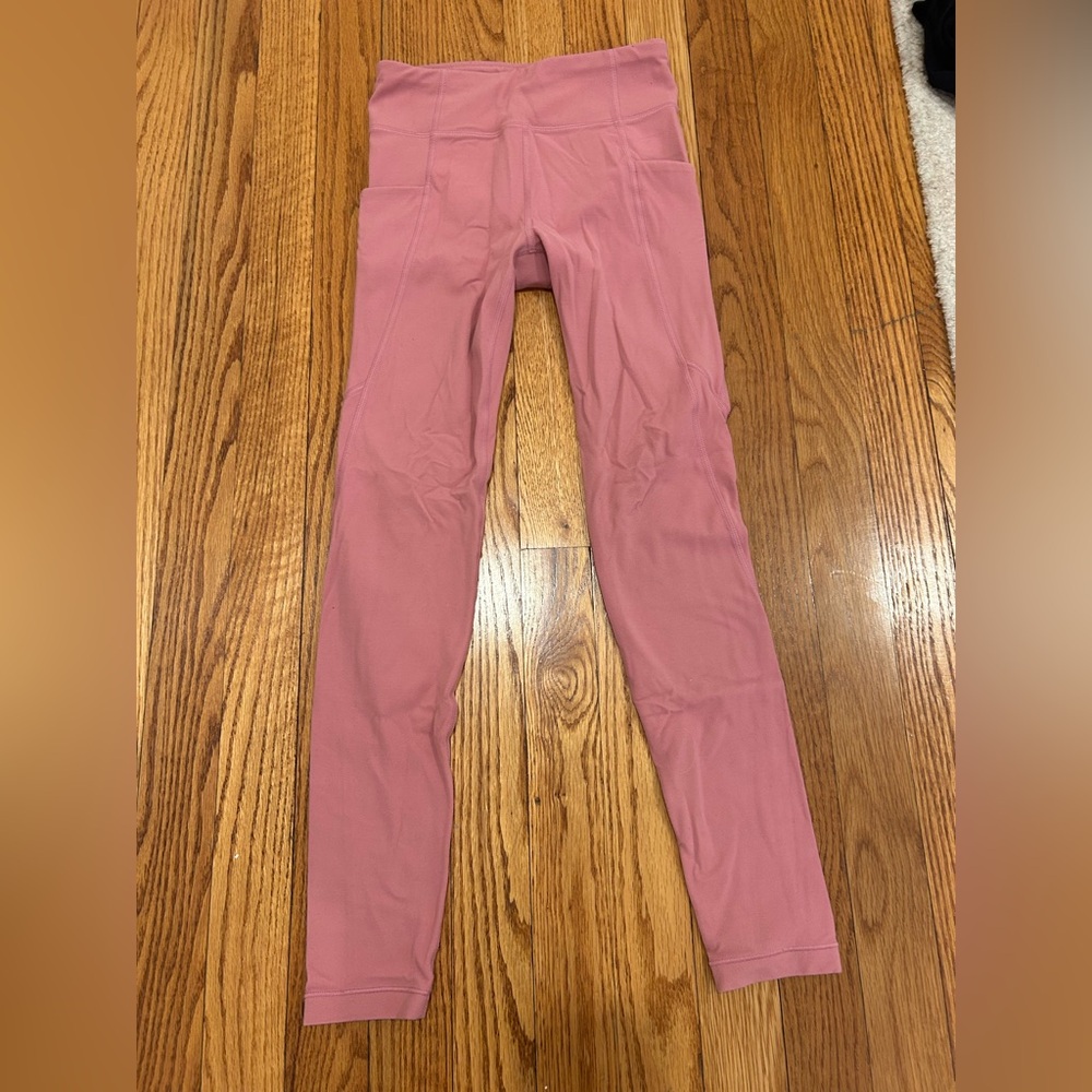 pink athleta girls leggings